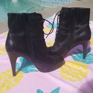 Black Marc Fisher leather boots